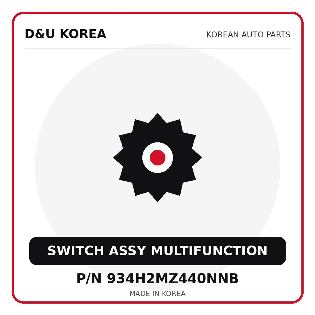 Genuine Mobis SWITCH ASSY MULTIFUNCTION 934H2MZ440NNB for Korean vehicles | D&U Korea