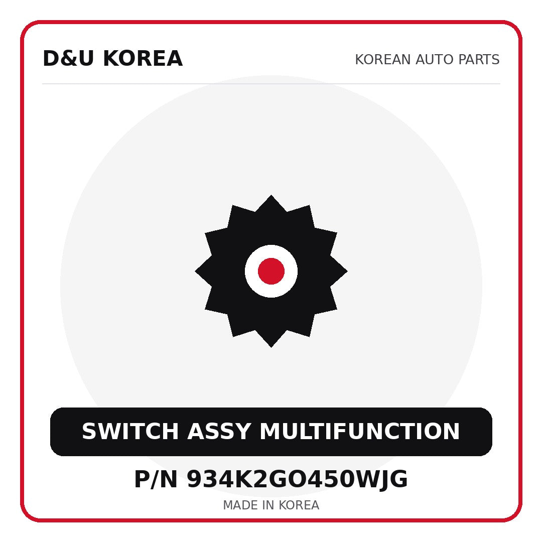 Genuine Mobis SWITCH ASSY MULTIFUNCTION 934K2GO450WJG for Korean vehicles | D&U Korea