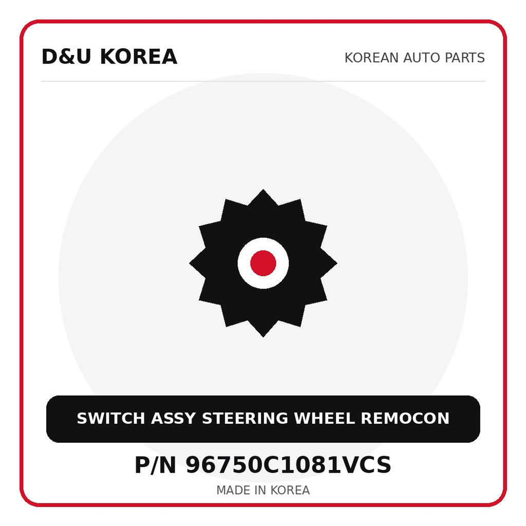 Genuine Mobis SWITCH ASSY STEERING WHEEL REMOCON 96750C1081VCS for Korean vehicles | D&U Korea
