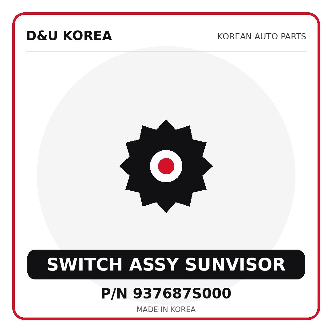 Genuine Mobis SWITCH ASSY SUNVISOR 937687S000 for Korean vehicles | D&U Korea