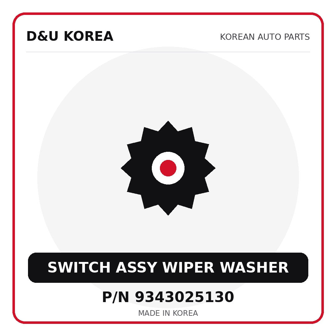 Genuine Mobis SWITCH ASSY WIPER WASHER 9343025130 for Korean vehicles | D&U Korea