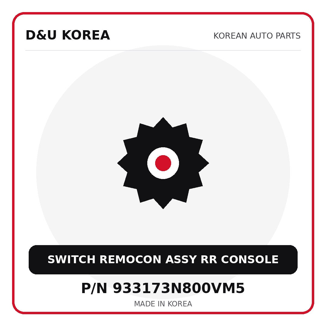 Genuine Mobis SWITCH REMOCON ASSY RR CONSOLE 933173N800VM5 for Korean vehicles | D&U Korea