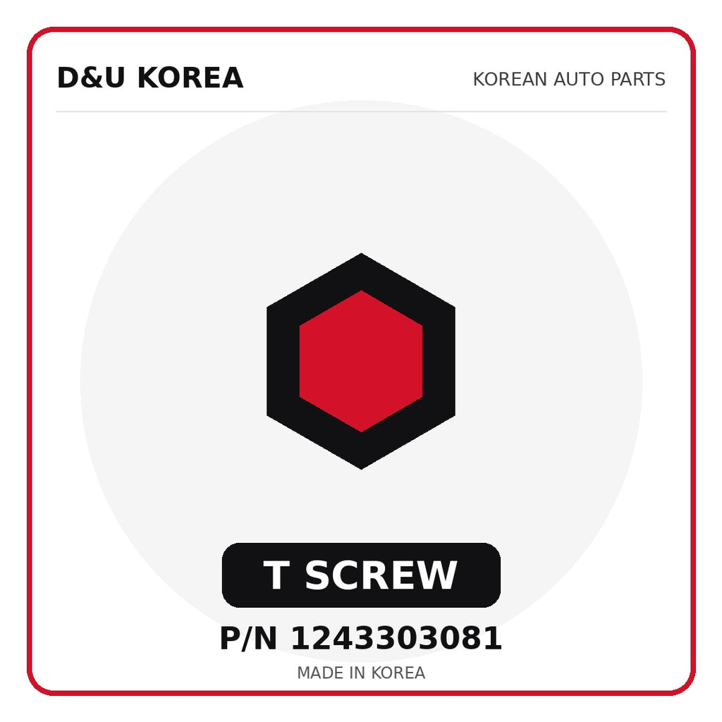 Genuine Mobis T SCREW 1243303081 - Korean auto parts from D&U Korea