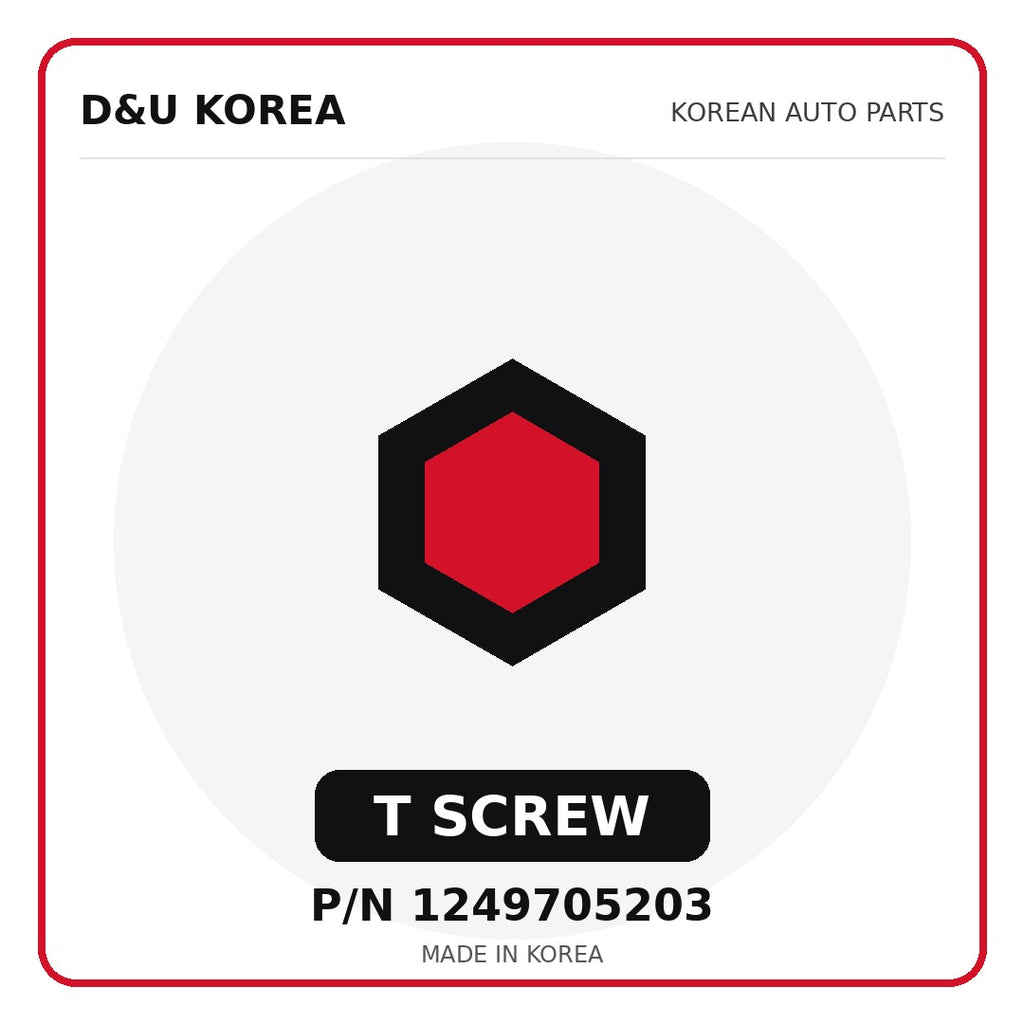 Genuine Mobis T SCREW 1249705203 for Korean vehicles | D&U Korea
