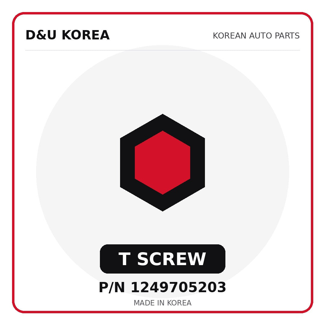 Genuine Mobis T SCREW 1249705203 for Korean vehicles | D&U Korea