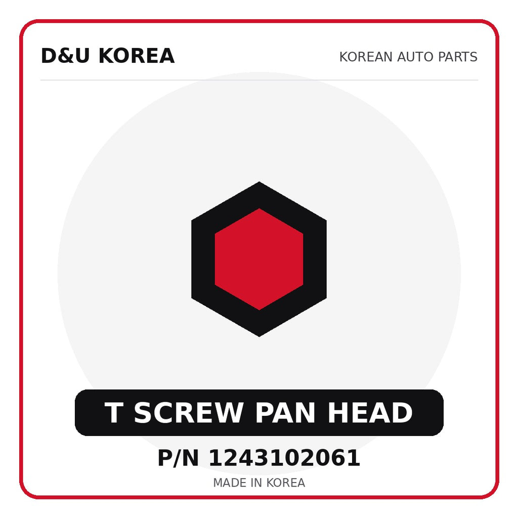 Genuine Mobis T SCREW PAN HEAD 1243102061 - Korean auto parts from D&U Korea