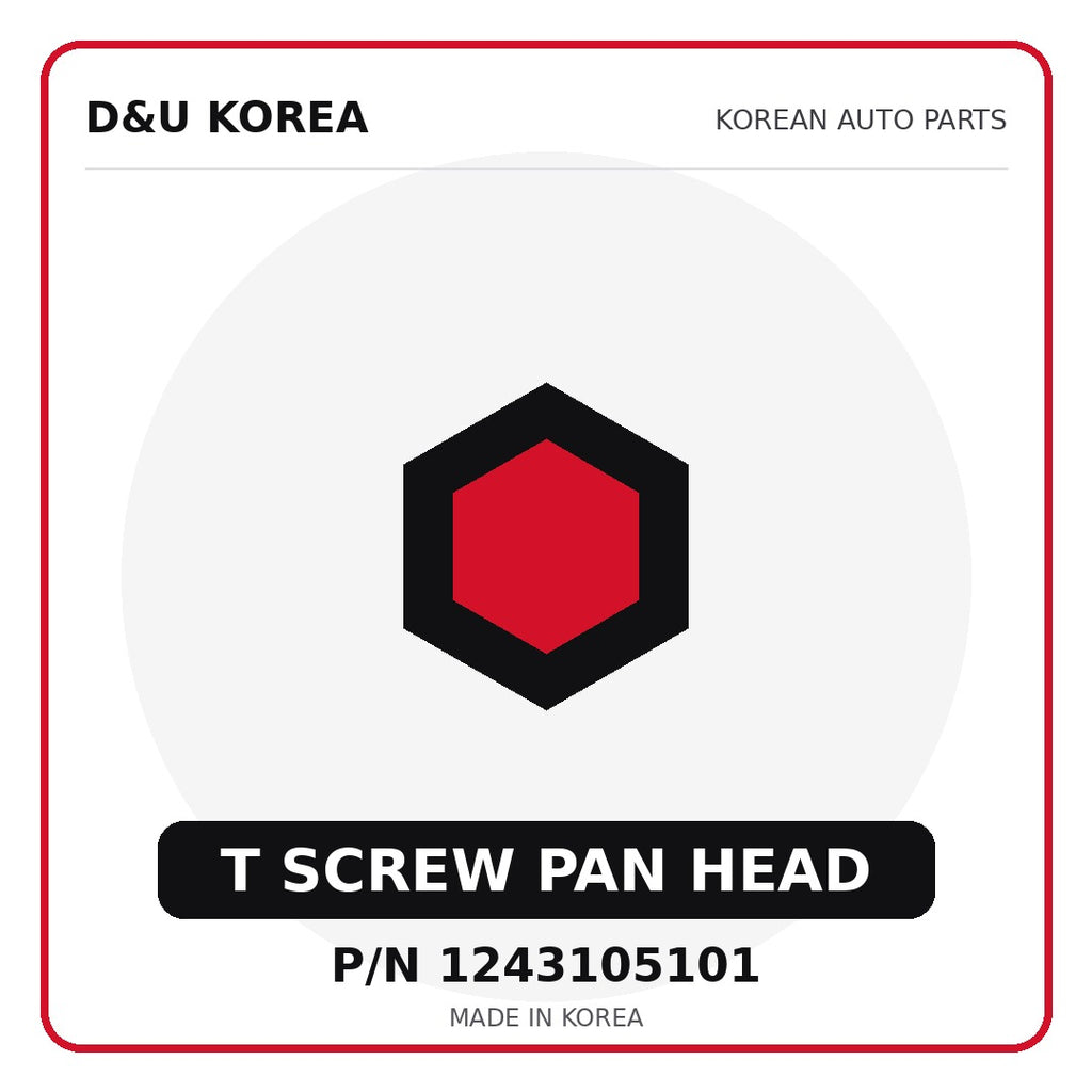 Genuine Mobis T SCREW PAN HEAD 1243105101 - Korean auto parts from D&U Korea