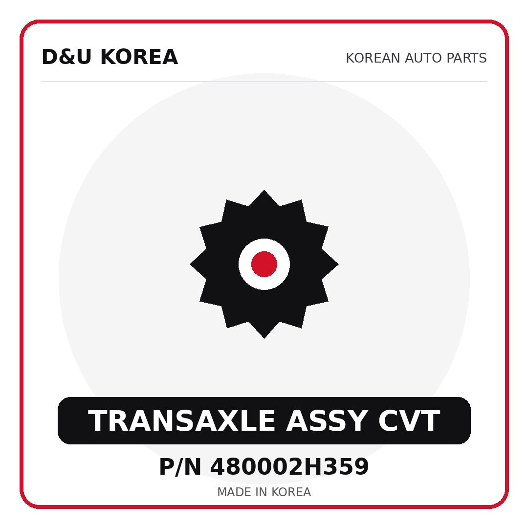 Genuine Mobis TRANSAXLE ASSY CVT 480002H359 - Korean auto parts from D&U Korea
