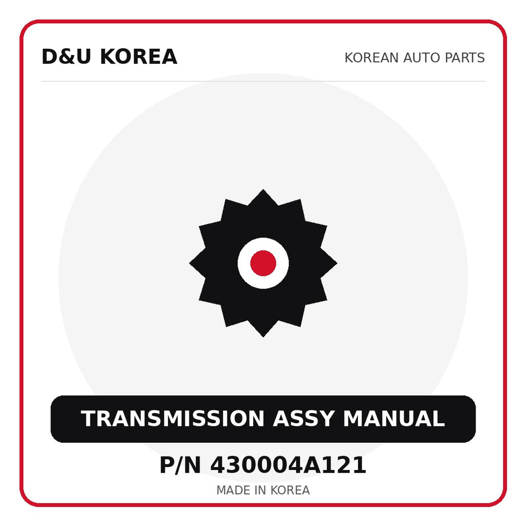 Genuine Mobis TRANSMISSION ASSY MANUAL 430004A121 - Korean auto parts from D&U Korea