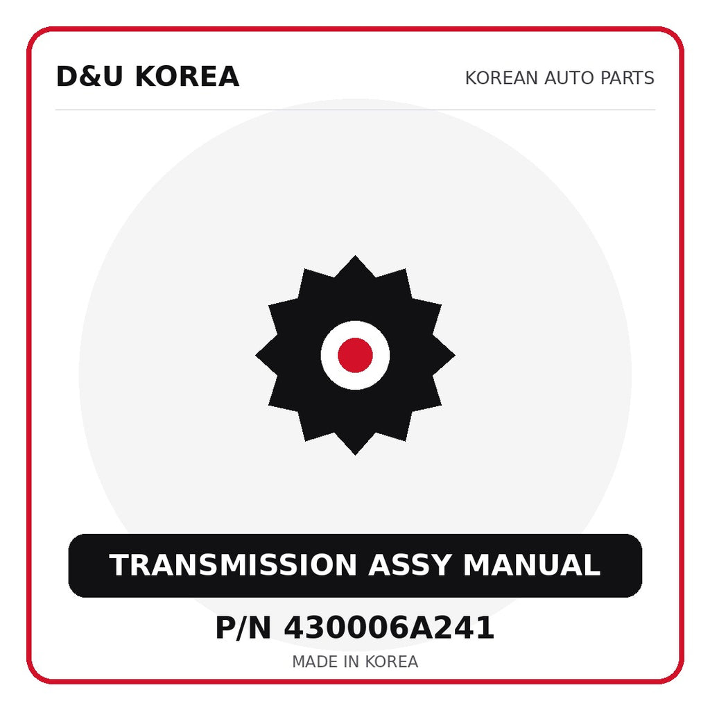 Genuine Mobis TRANSMISSION ASSY MANUAL 430006A241 - Korean auto parts from D&U Korea