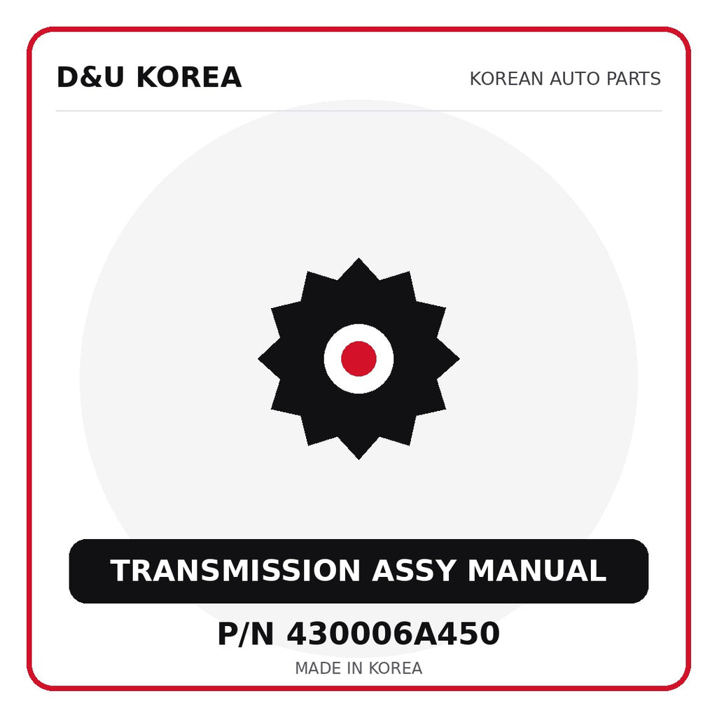 Genuine Mobis TRANSMISSION ASSY MANUAL 430006A450 - Korean auto parts from D&U Korea