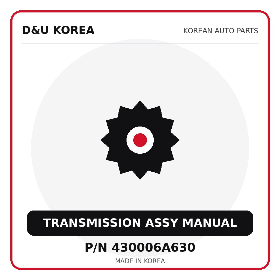Genuine Mobis TRANSMISSION ASSY MANUAL 430006A630 for Korean vehicles | D&U Korea