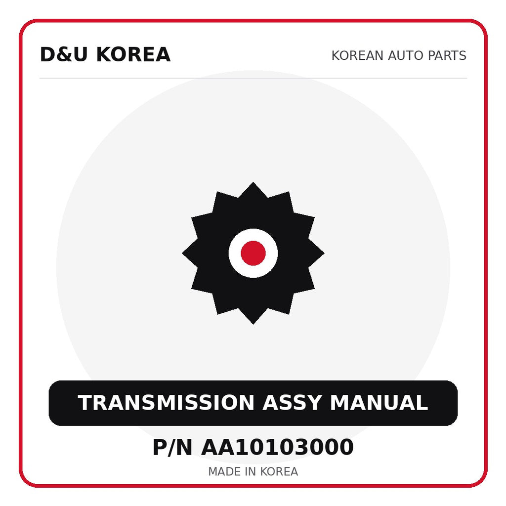 Genuine Mobis TRANSMISSION ASSY MANUAL AA10103000 for Korean vehicles | D&U Korea