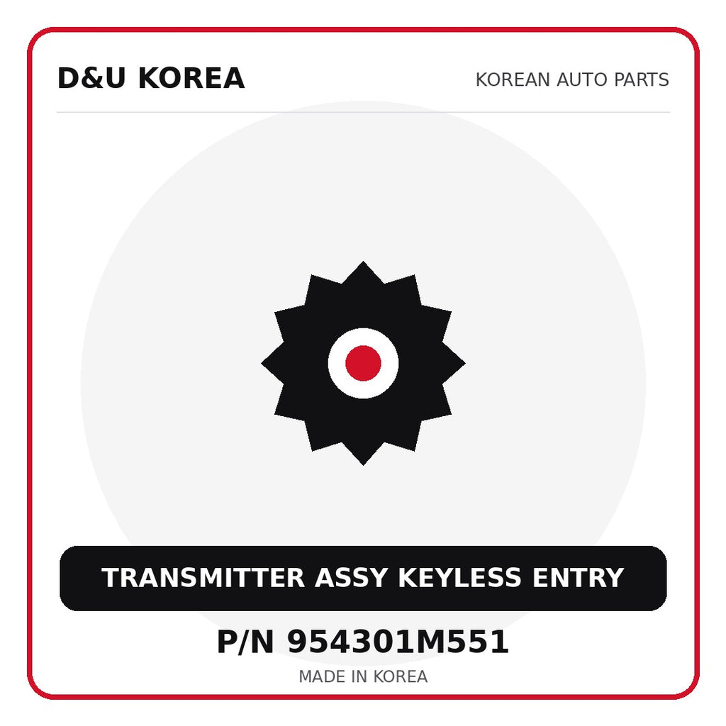 Genuine Mobis TRANSMITTER ASSY KEYLESS ENTRY 954301M551 for Korean vehicles | D&U Korea