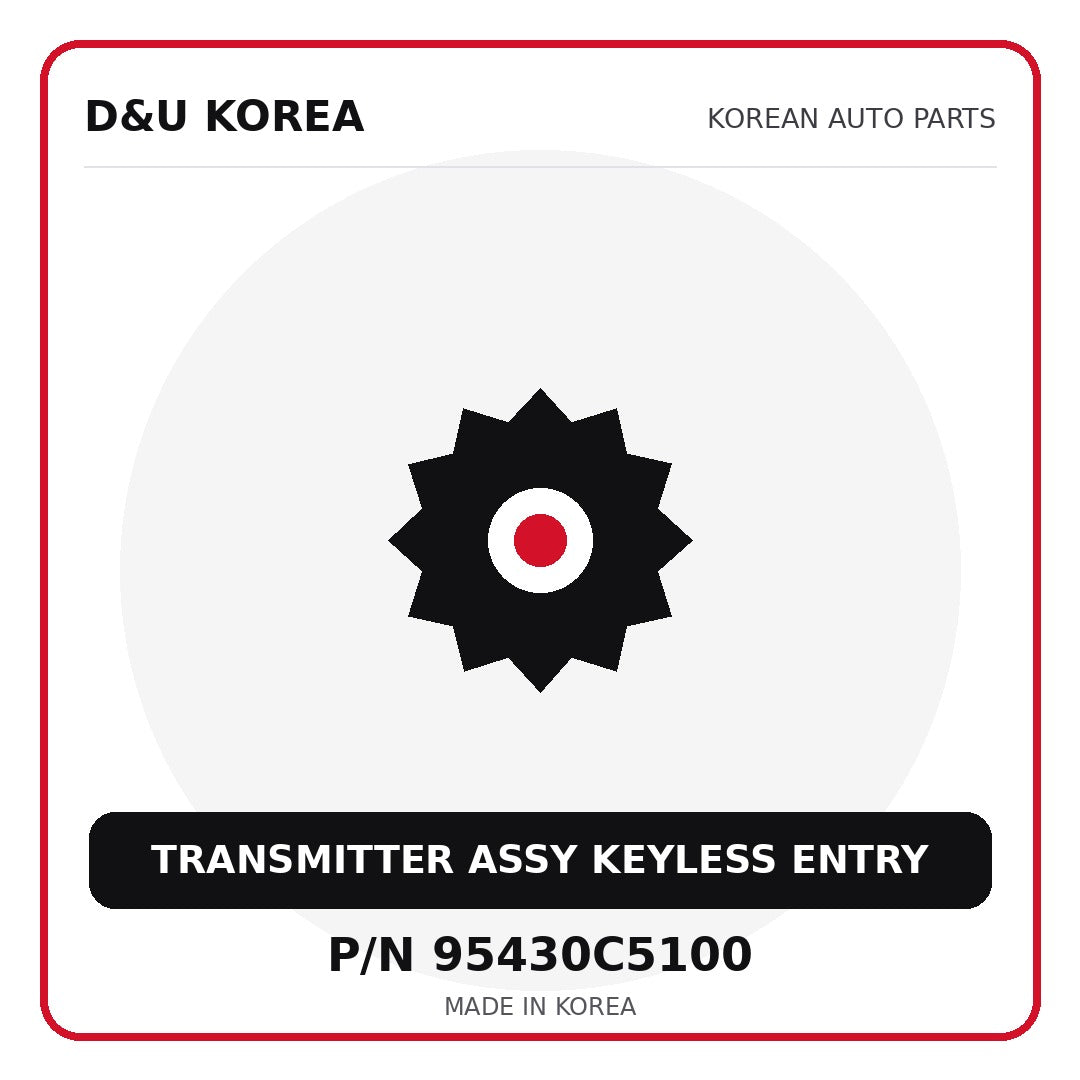 Genuine Mobis TRANSMITTER ASSY KEYLESS ENTRY 95430C5100 for Korean vehicles | D&U Korea