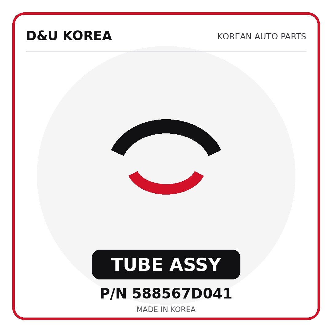 Genuine Mobis TUBE ASSY 588567D041 - Korean auto parts from D&U Korea