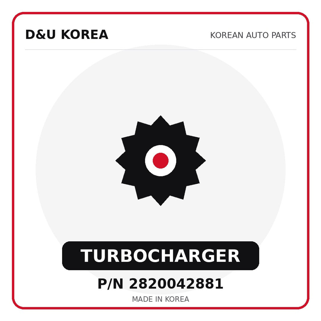 Genuine Mobis TURBOCHARGER 2820042881 for Korean vehicles | D&U Korea