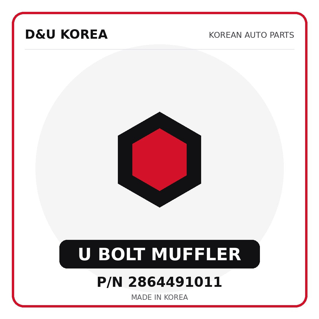 Genuine Mobis U BOLT MUFFLER 2864491011 - Korean auto parts from D&U Korea