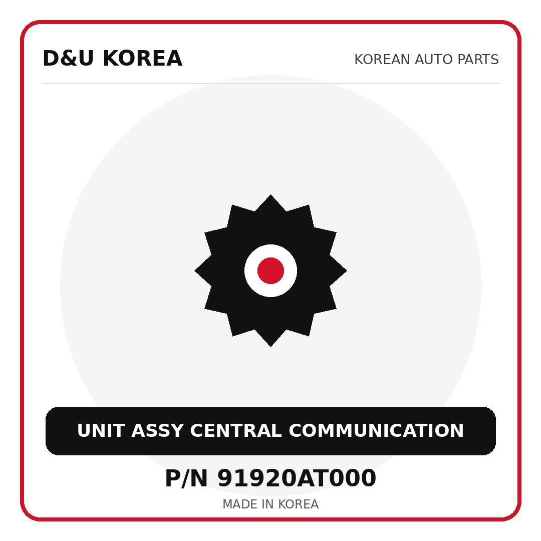 Genuine Mobis UNIT ASSY CENTRAL COMMUNICATION 91920AT000 for Korean vehicles | D&U Korea