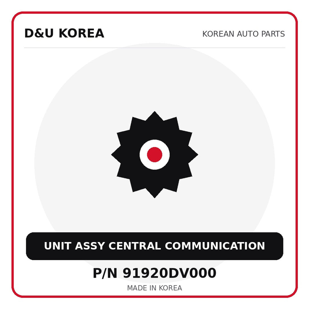 Genuine Mobis UNIT ASSY CENTRAL COMMUNICATION 91920DV000 - Korean auto parts from D&U Korea