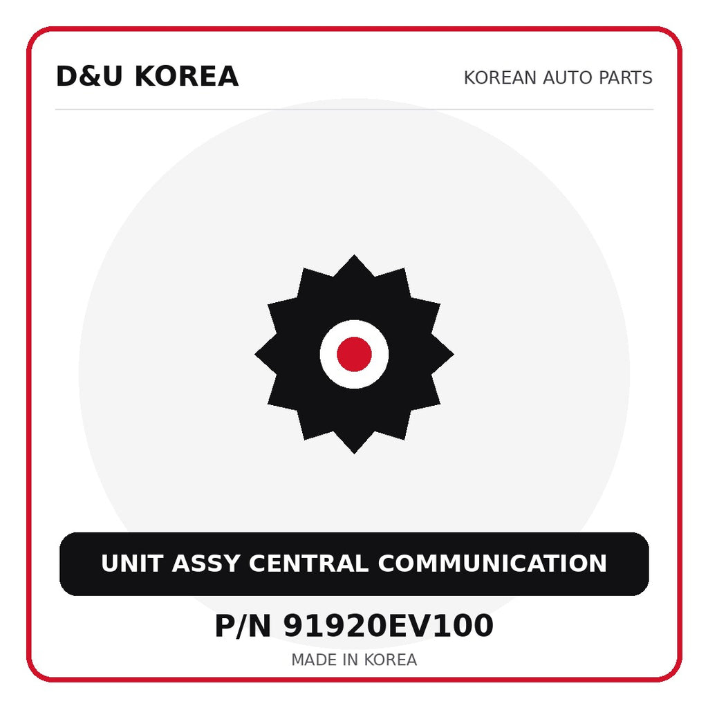Genuine Mobis UNIT ASSY CENTRAL COMMUNICATION 91920EV100 - Korean auto parts from D&U Korea
