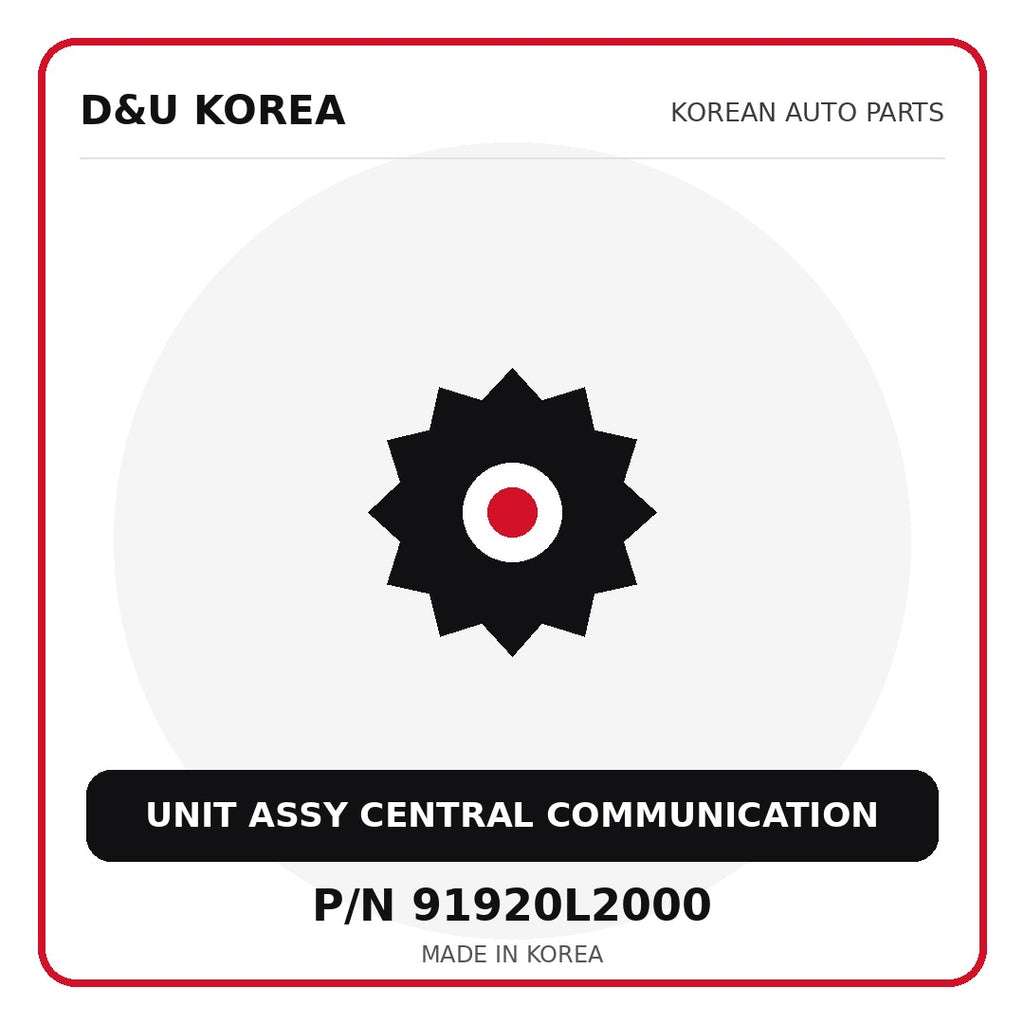 Genuine Mobis UNIT ASSY CENTRAL COMMUNICATION 91920L2000 - Korean auto parts from D&U Korea
