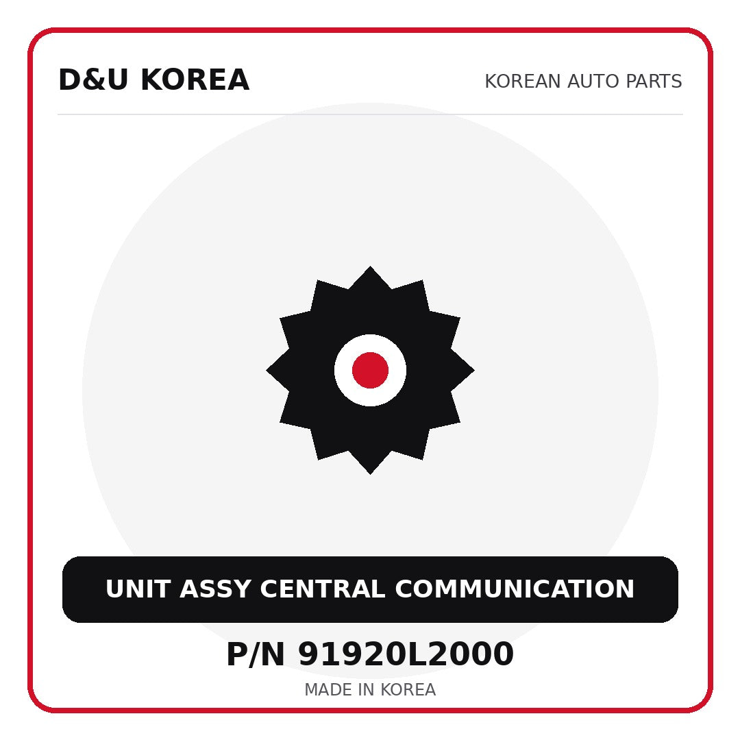 Genuine Mobis UNIT ASSY CENTRAL COMMUNICATION 91920L2000 - Korean auto parts from D&U Korea