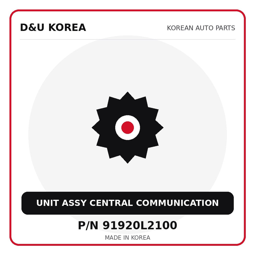 Genuine Mobis UNIT ASSY CENTRAL COMMUNICATION 91920L2100 - Korean auto parts from D&U Korea