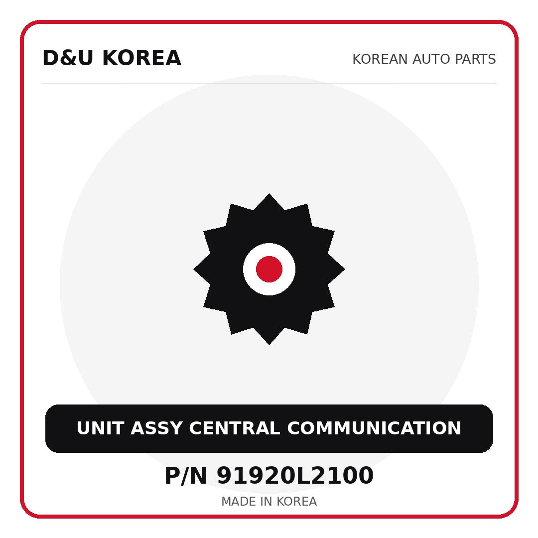Genuine Mobis UNIT ASSY CENTRAL COMMUNICATION 91920L2100 - Korean auto parts from D&U Korea