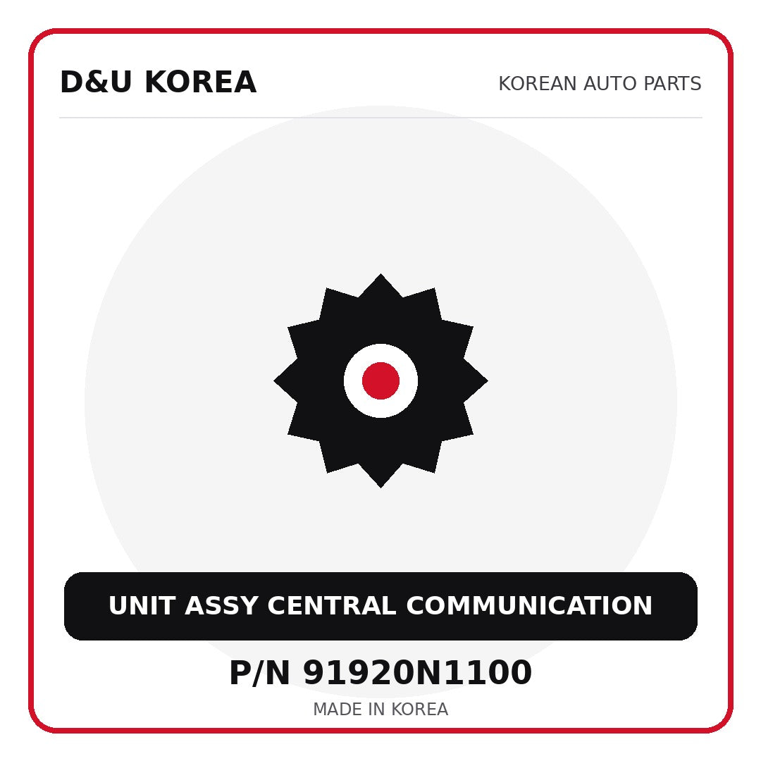Genuine Mobis UNIT ASSY CENTRAL COMMUNICATION 91920N1100 - Korean auto parts from D&U Korea