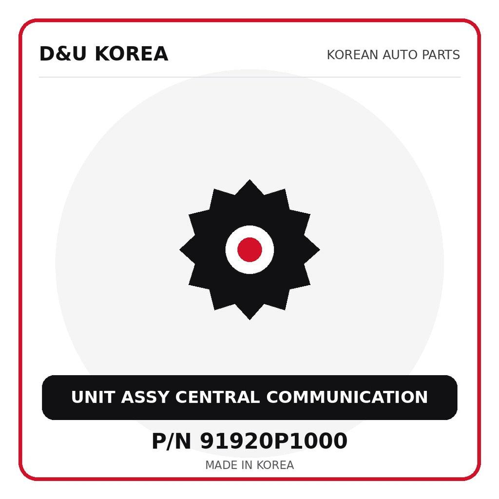 Genuine Mobis UNIT ASSY CENTRAL COMMUNICATION 91920P1000 - Korean auto parts from D&U Korea