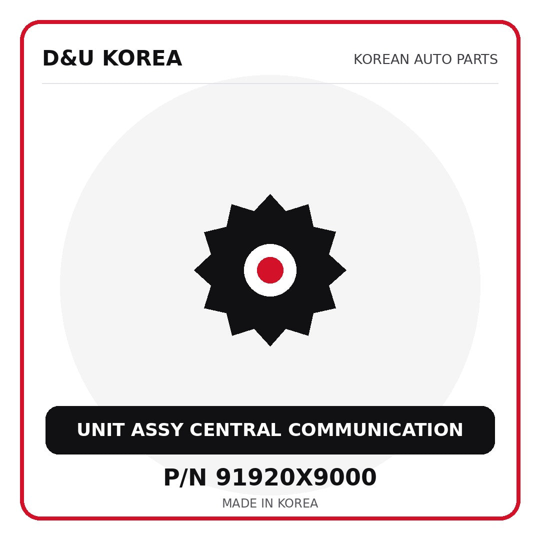Genuine Mobis UNIT ASSY CENTRAL COMMUNICATION 91920X9000 for Korean vehicles | D&U Korea