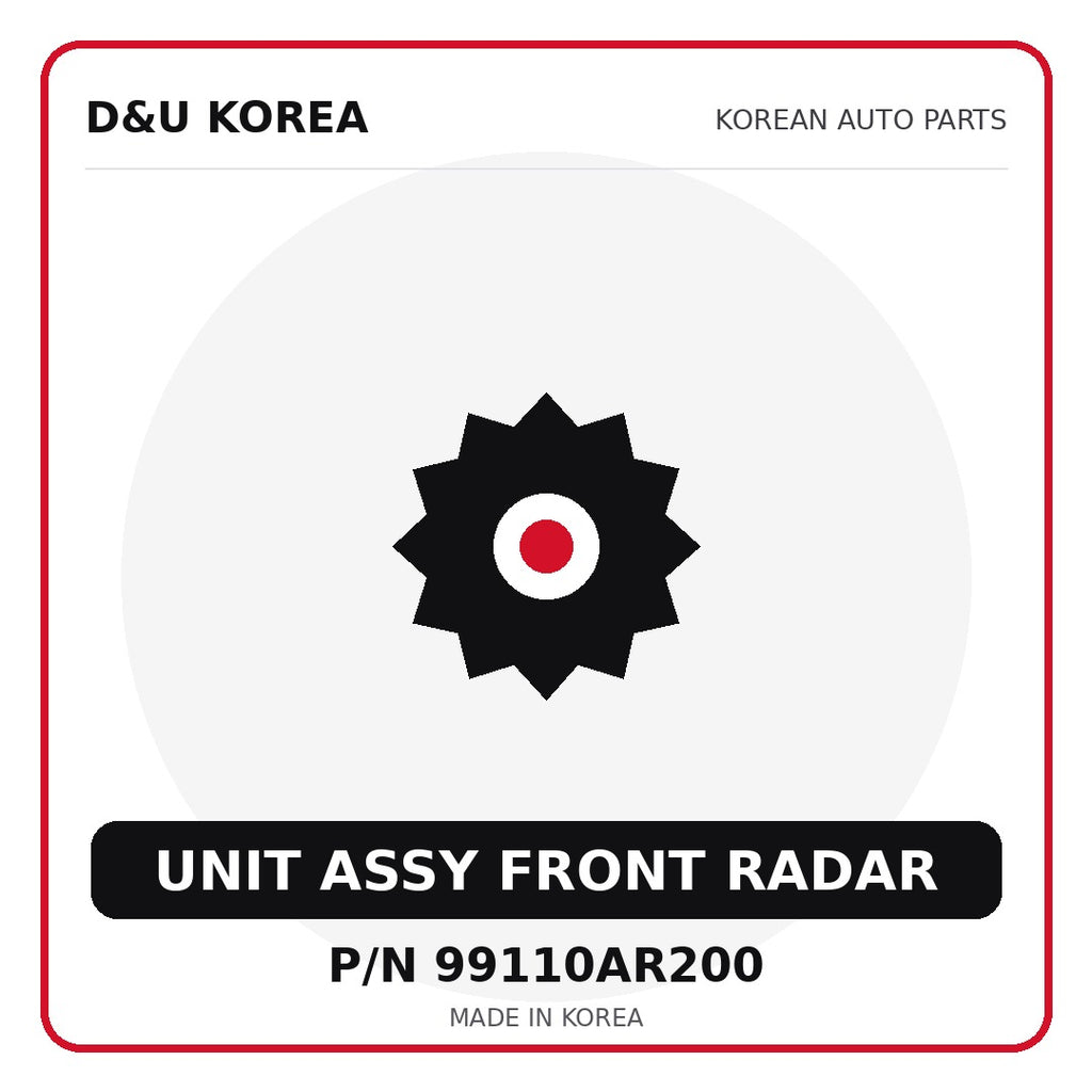 Genuine Mobis UNIT ASSY FRONT RADAR 99110AR200 - Korean auto parts from D&U Korea