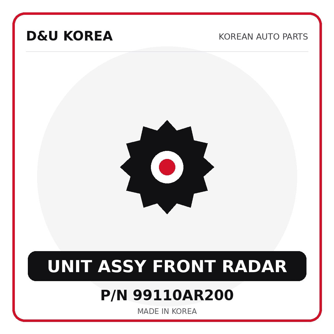Genuine Mobis UNIT ASSY FRONT RADAR 99110AR200 - Korean auto parts from D&U Korea