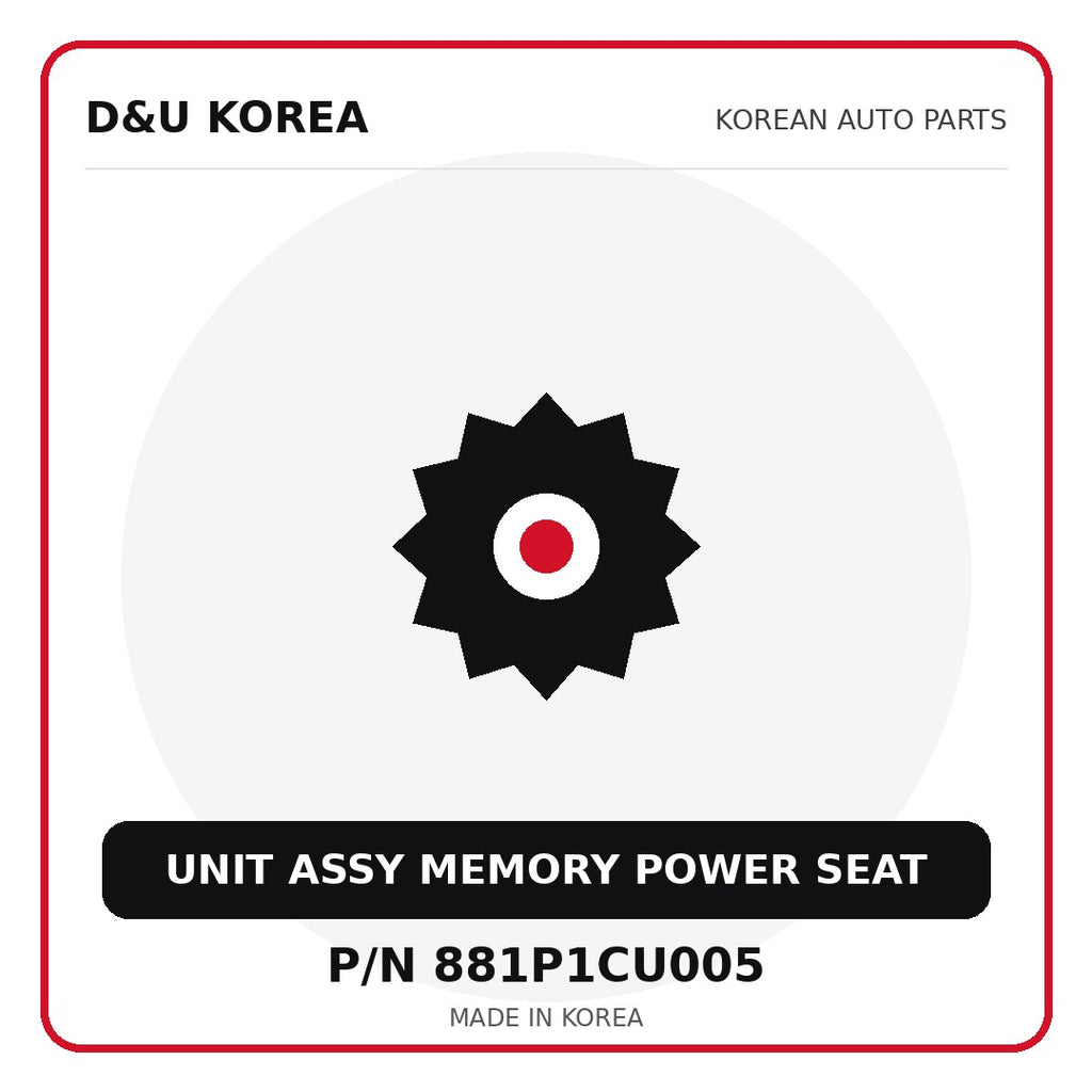 Genuine Mobis UNIT ASSY MEMORY POWER SEAT 881P1CU005 for Korean vehicles | D&U Korea