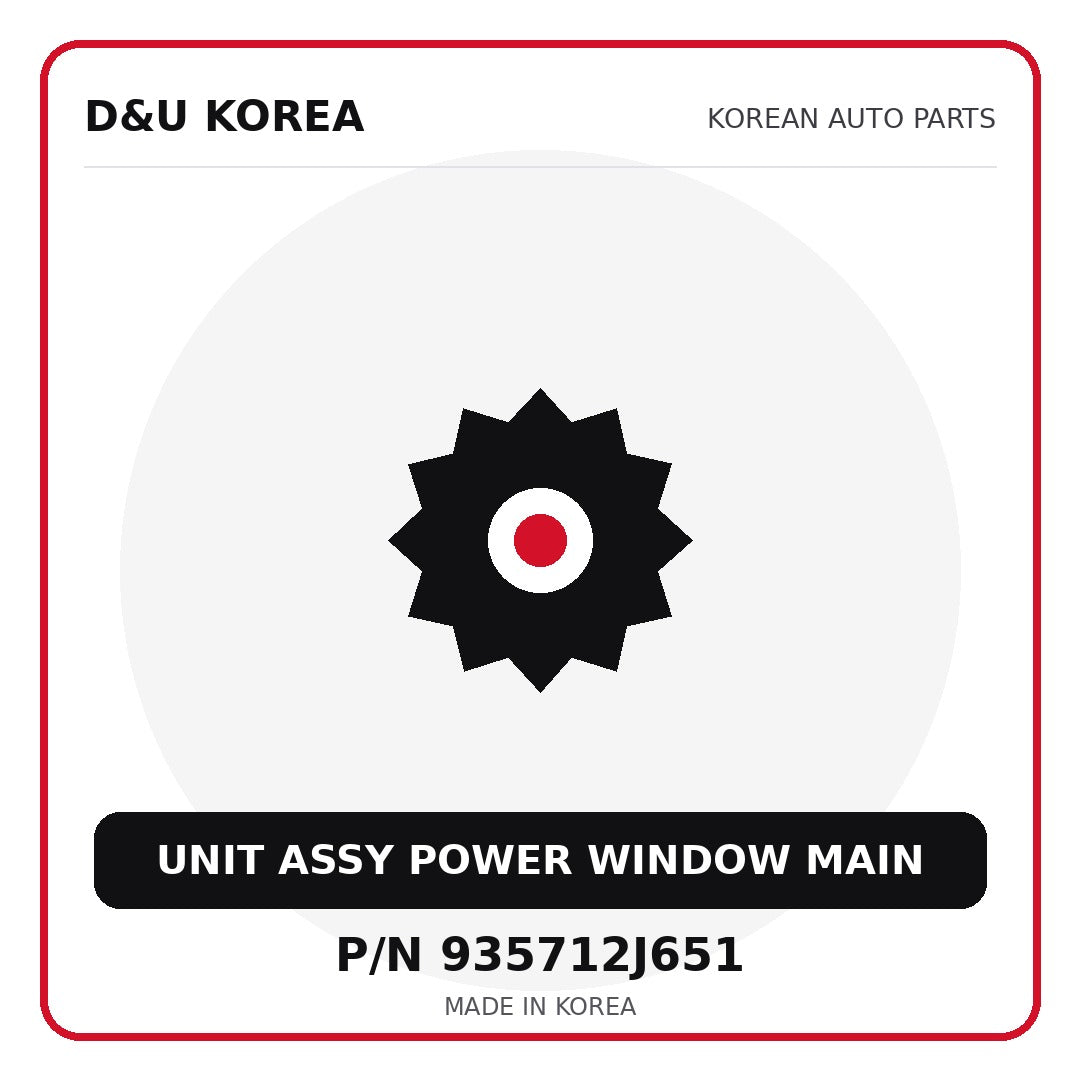 Genuine Mobis UNIT ASSY POWER WINDOW MAIN 935712J651 - Korean auto parts from D&U Korea