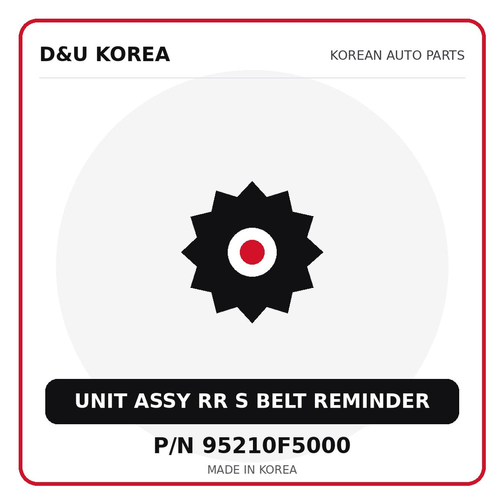 Genuine Mobis UNIT ASSY RR S BELT REMINDER 95210F5000 for Korean vehicles | D&U Korea
