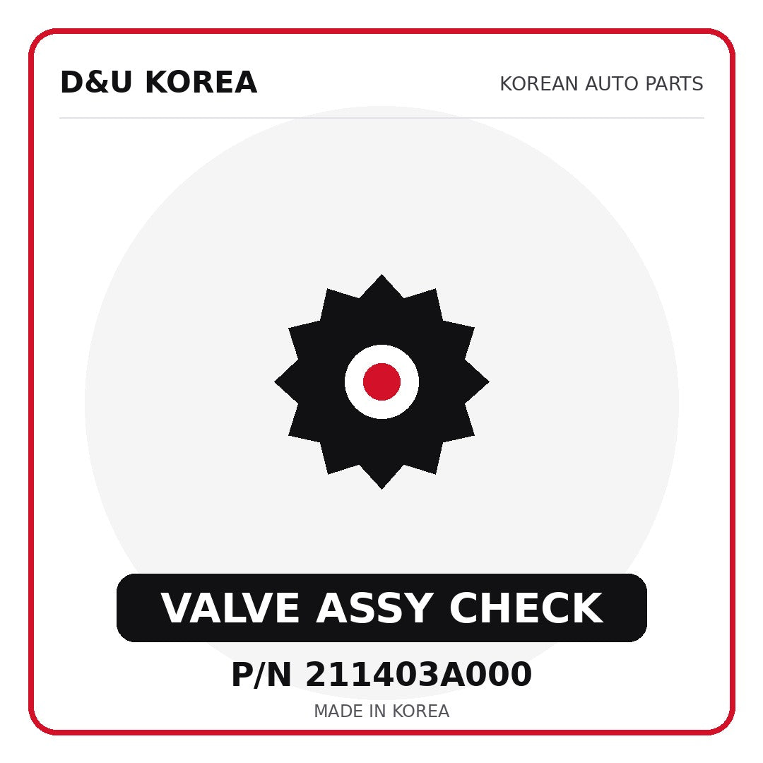 Genuine Mobis VALVE ASSY CHECK 211403A000 - Korean auto parts from D&U Korea