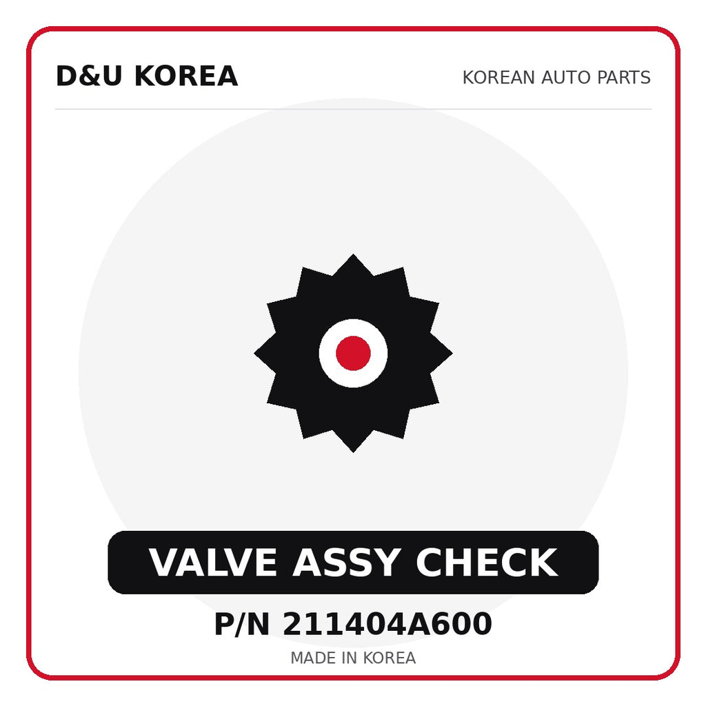 Genuine Mobis VALVE ASSY CHECK 211404A600 - Korean auto parts from D&U Korea