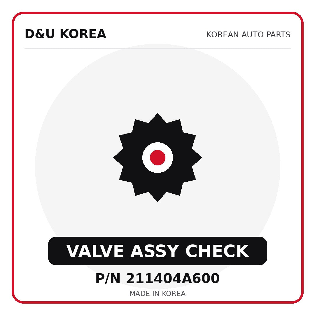 Genuine Mobis VALVE ASSY CHECK 211404A600 - Korean auto parts from D&U Korea