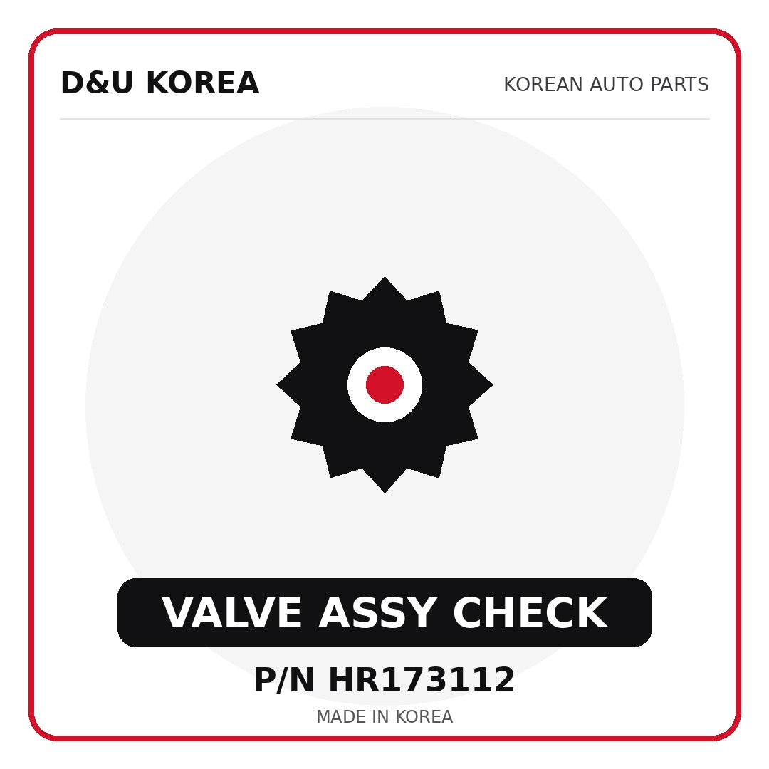 Genuine Mobis VALVE ASSY CHECK HR173112 for Korean vehicles | D&U Korea