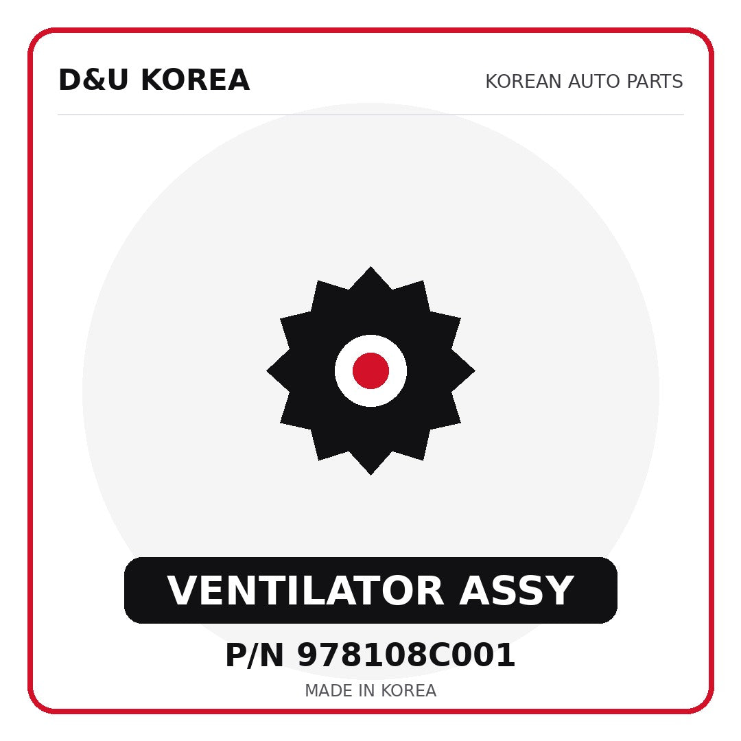 Genuine Mobis VENTILATOR ASSY 978108C001 for Korean vehicles | D&U Korea