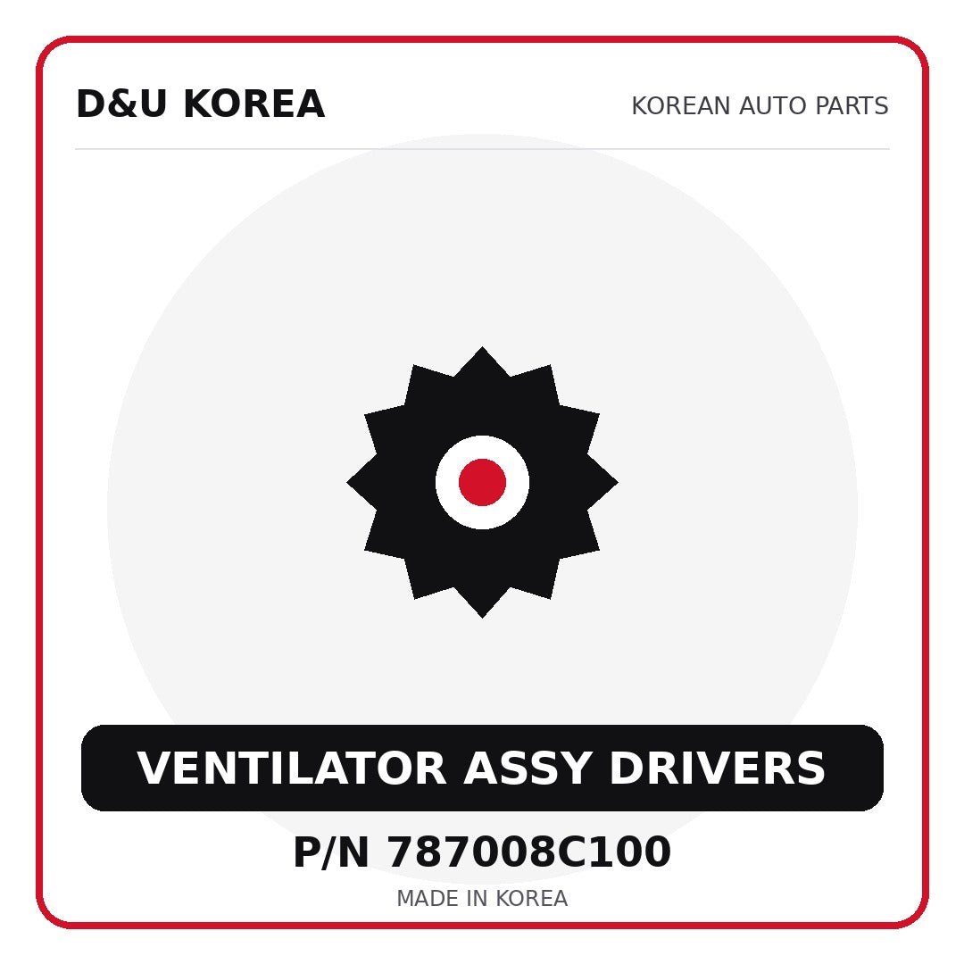 Genuine Mobis VENTILATOR ASSY DRIVERS 787008C100 for Korean vehicles | D&U Korea