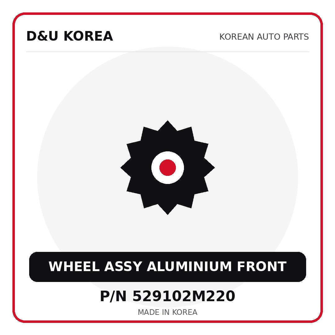 Genuine Mobis WHEEL ASSY ALUMINIUM FRONT 529102M220 - Korean auto parts from D&U Korea