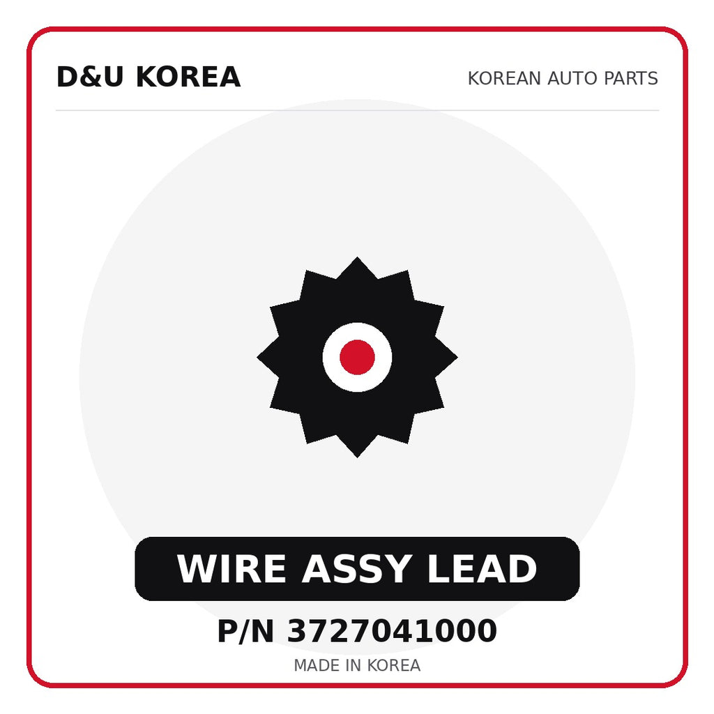 Genuine Mobis WIRE ASSY LEAD 3727041000 - Korean auto parts from D&U Korea