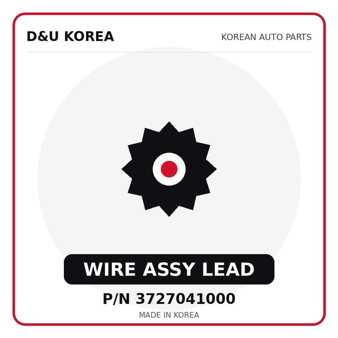 Genuine Mobis WIRE ASSY LEAD 3727041000 - Korean auto parts from D&U Korea