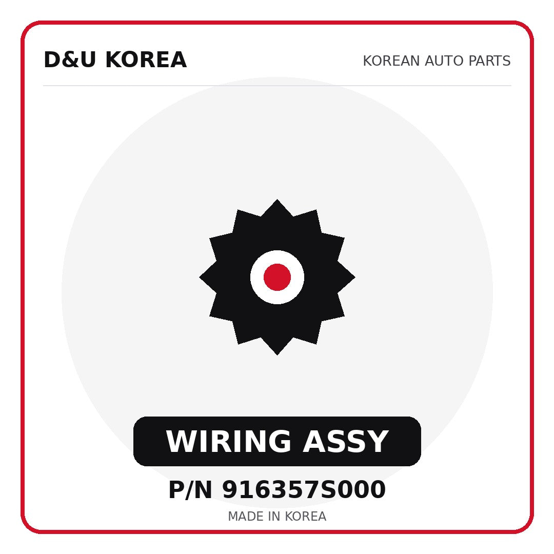 Genuine Mobis WIRING ASSY 916357S000 for Korean vehicles | D&U Korea