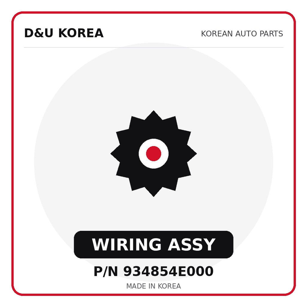 Genuine Mobis WIRING ASSY 934854E000 for Korean vehicles | D&U Korea