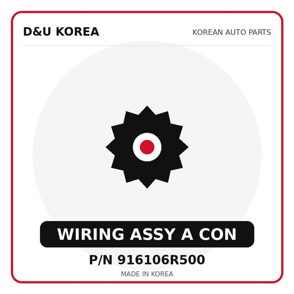 Genuine Mobis WIRING ASSY A CON 916106R500 for Korean vehicles | D&U Korea