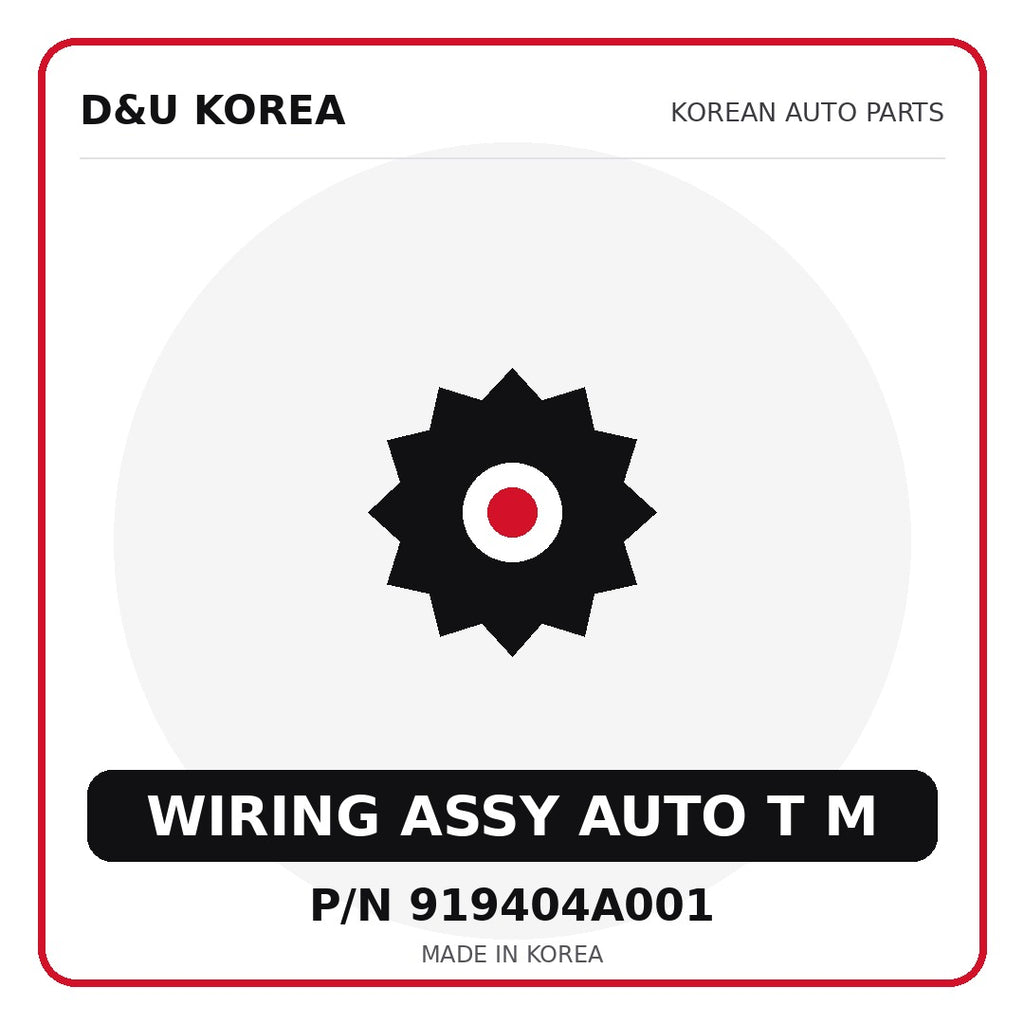 Genuine Mobis WIRING ASSY AUTO T M 919404A001 for Korean vehicles | D&U Korea